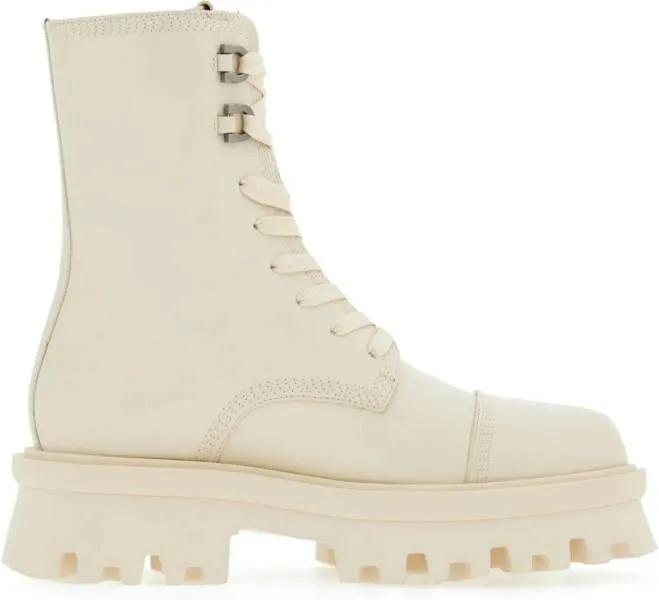 Ferragamo lace-up leather boots White