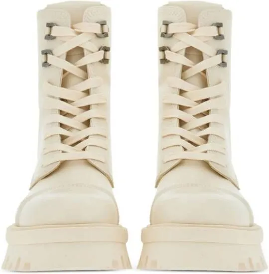 Ferragamo lace-up leather boots White