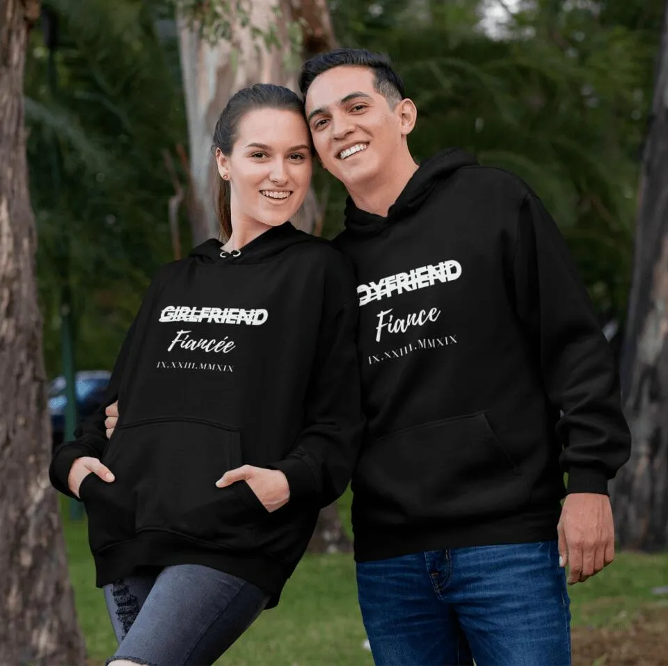 Fiancée Custom Couple Hoodie With Date