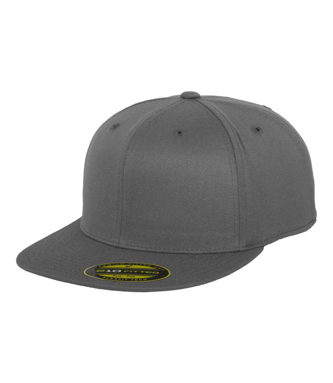 Flexfit unisex premium 210 fitted flat peak cap dark grey Yupoong