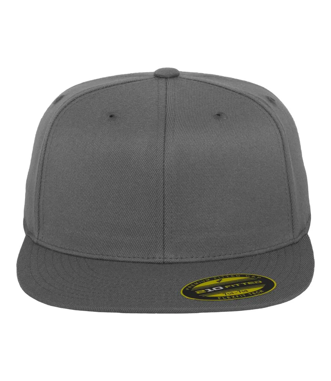 Flexfit unisex premium 210 fitted flat peak cap dark grey Yupoong