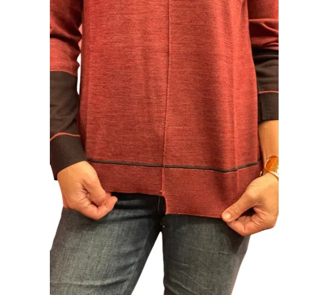 FO6741 Isle Back Merino Sweater Rust