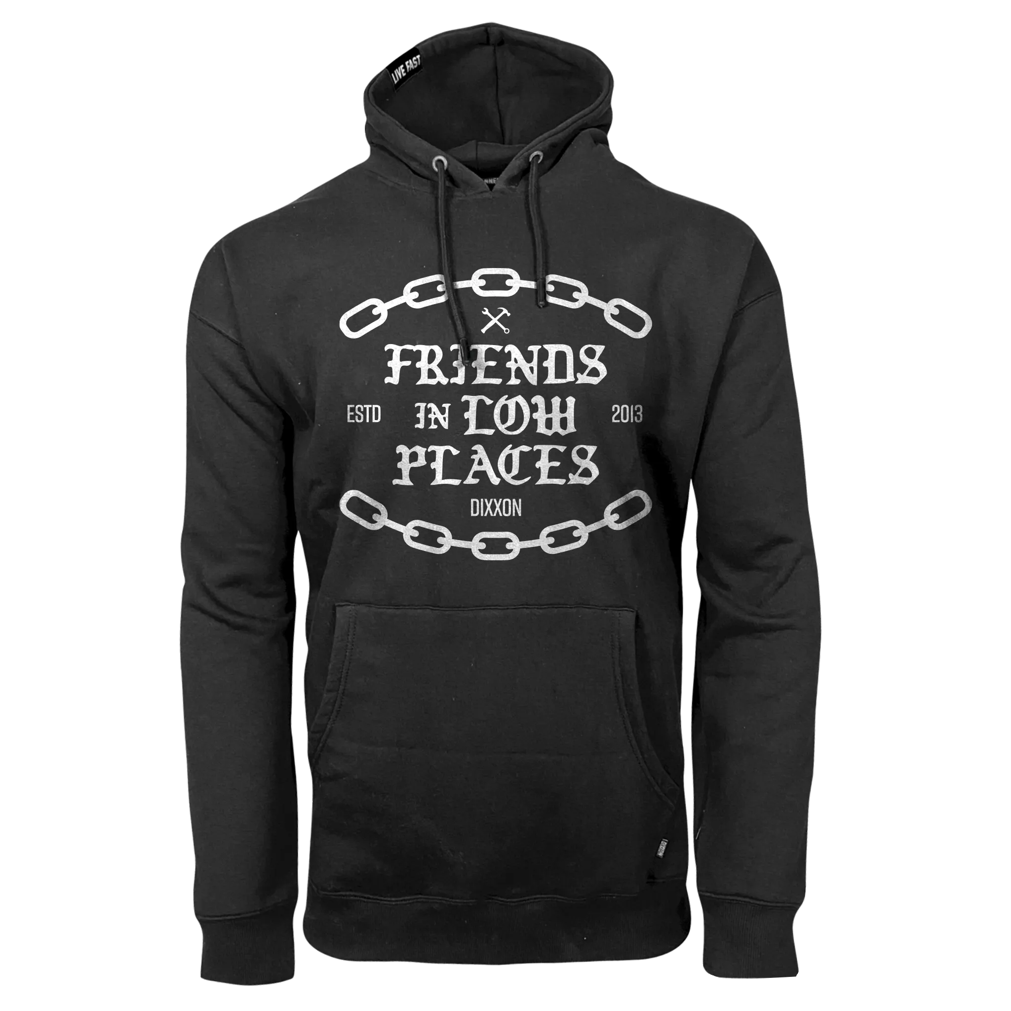 Friends in Low Places Hoodie - Black/White