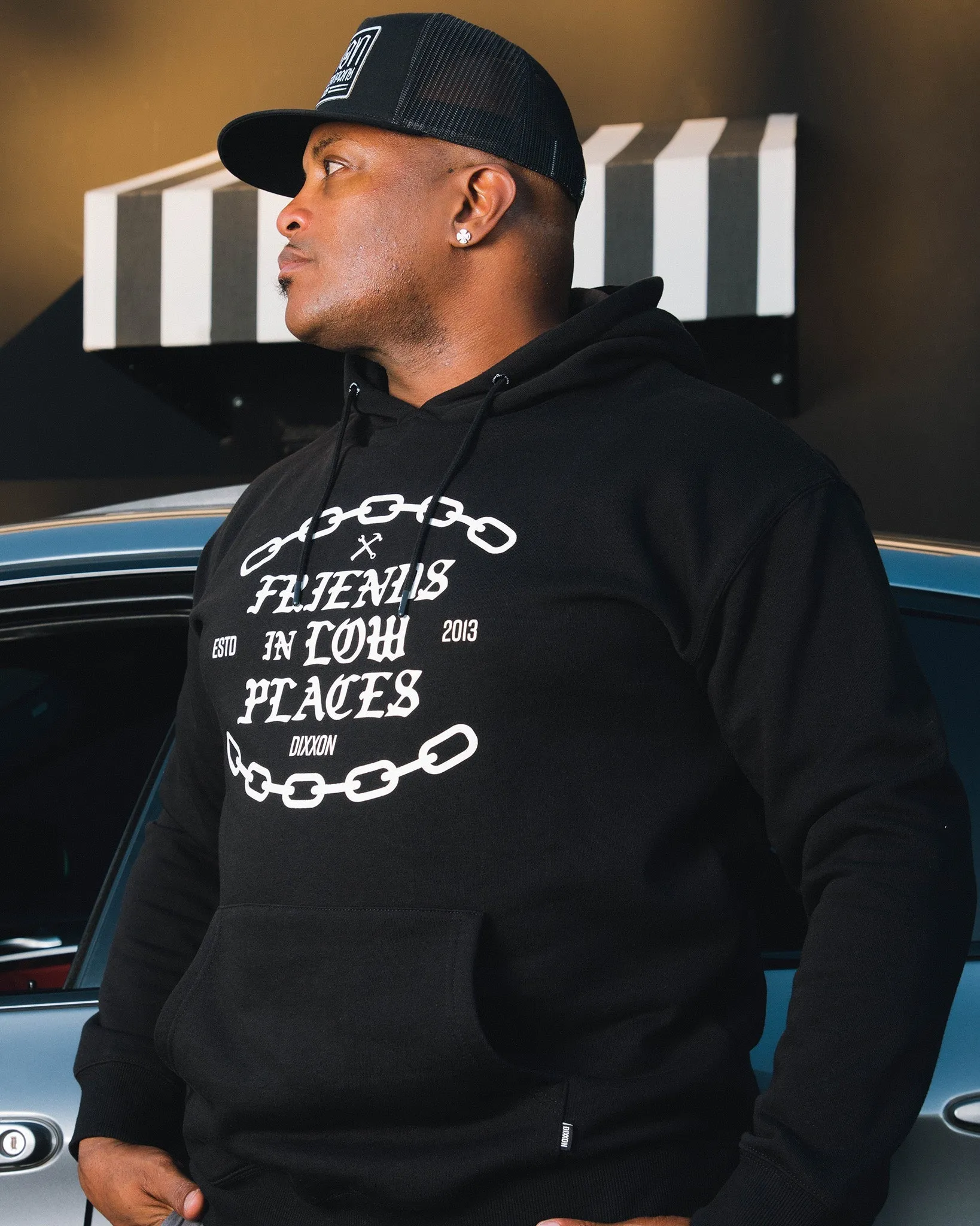 Friends in Low Places Hoodie - Black/White