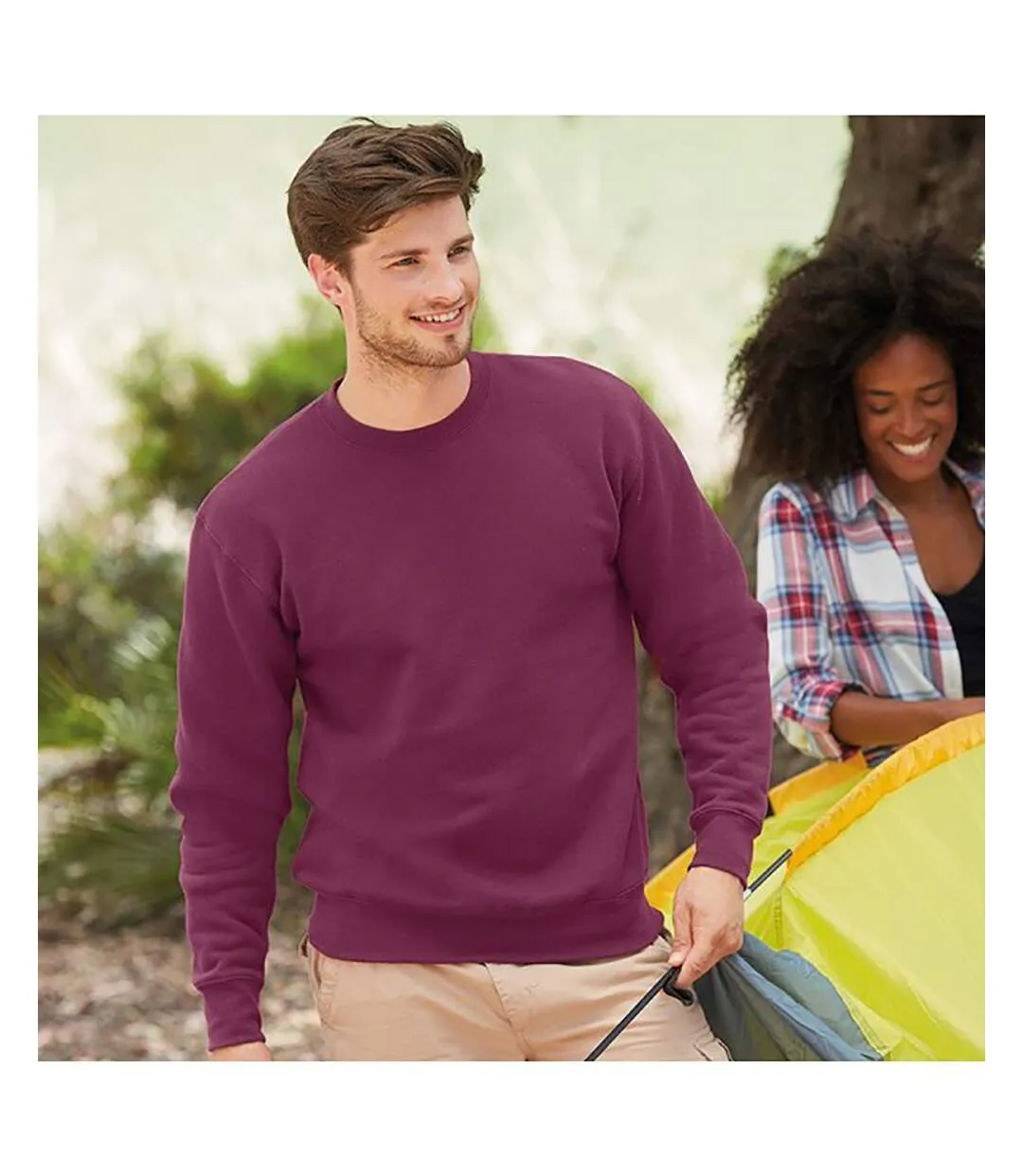 Fruit Of The Loom Unisex Premium 70/30 Set-In Sweatshirt (Burgundy) - UTRW3159