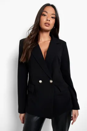 Gold Button Double Breasted Blazer