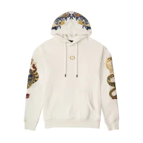 GOLD DRAGON EMBROIDERY HOODIE - OFF WHITE