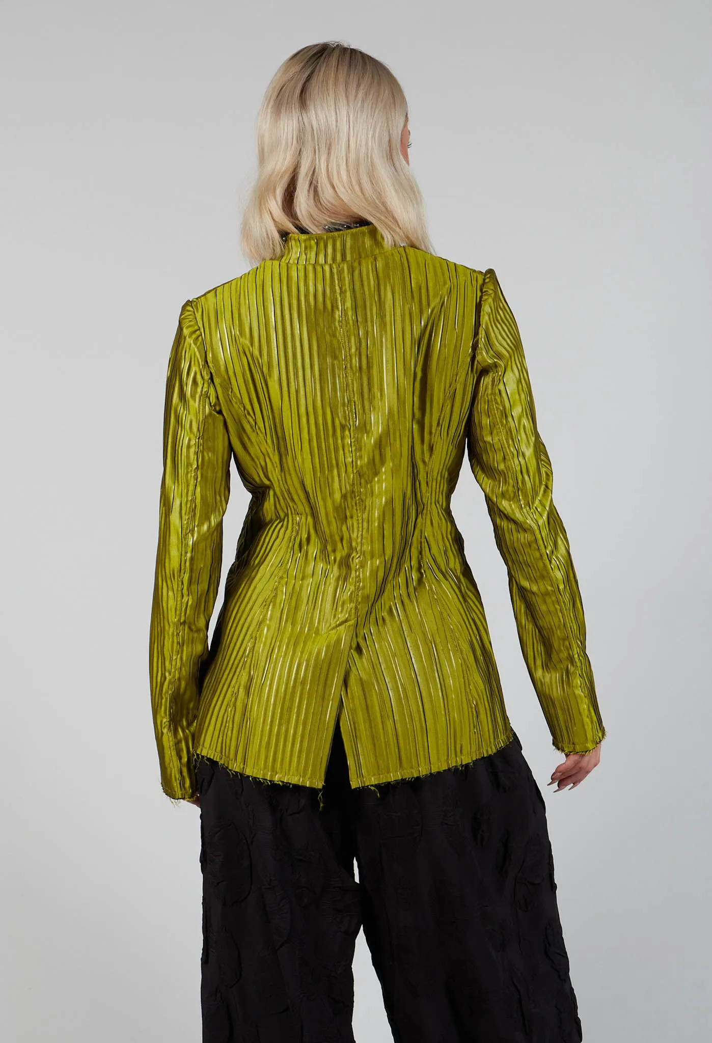 Grandad Collar Jacket in Lime