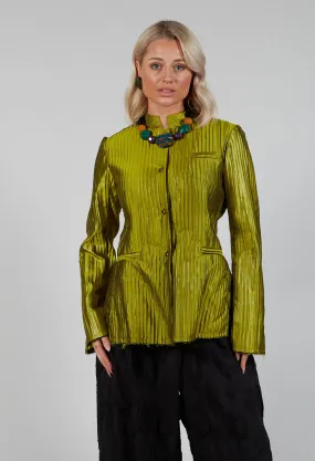 Grandad Collar Jacket in Lime