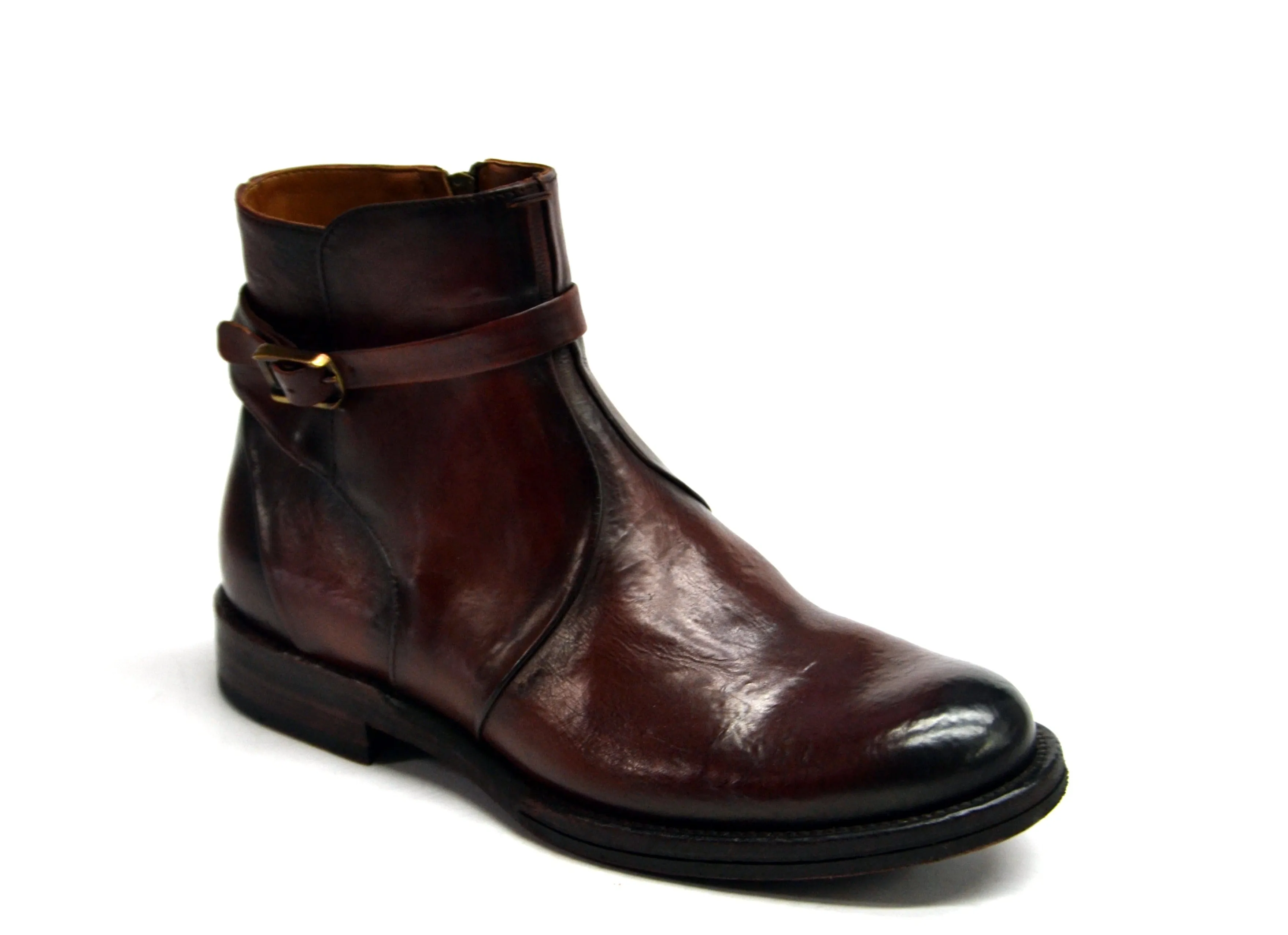 Harvard Chestnut Buckle+Zip Mid Boots