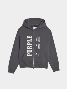 History 2 Way Zip Hoodie, Charcoal