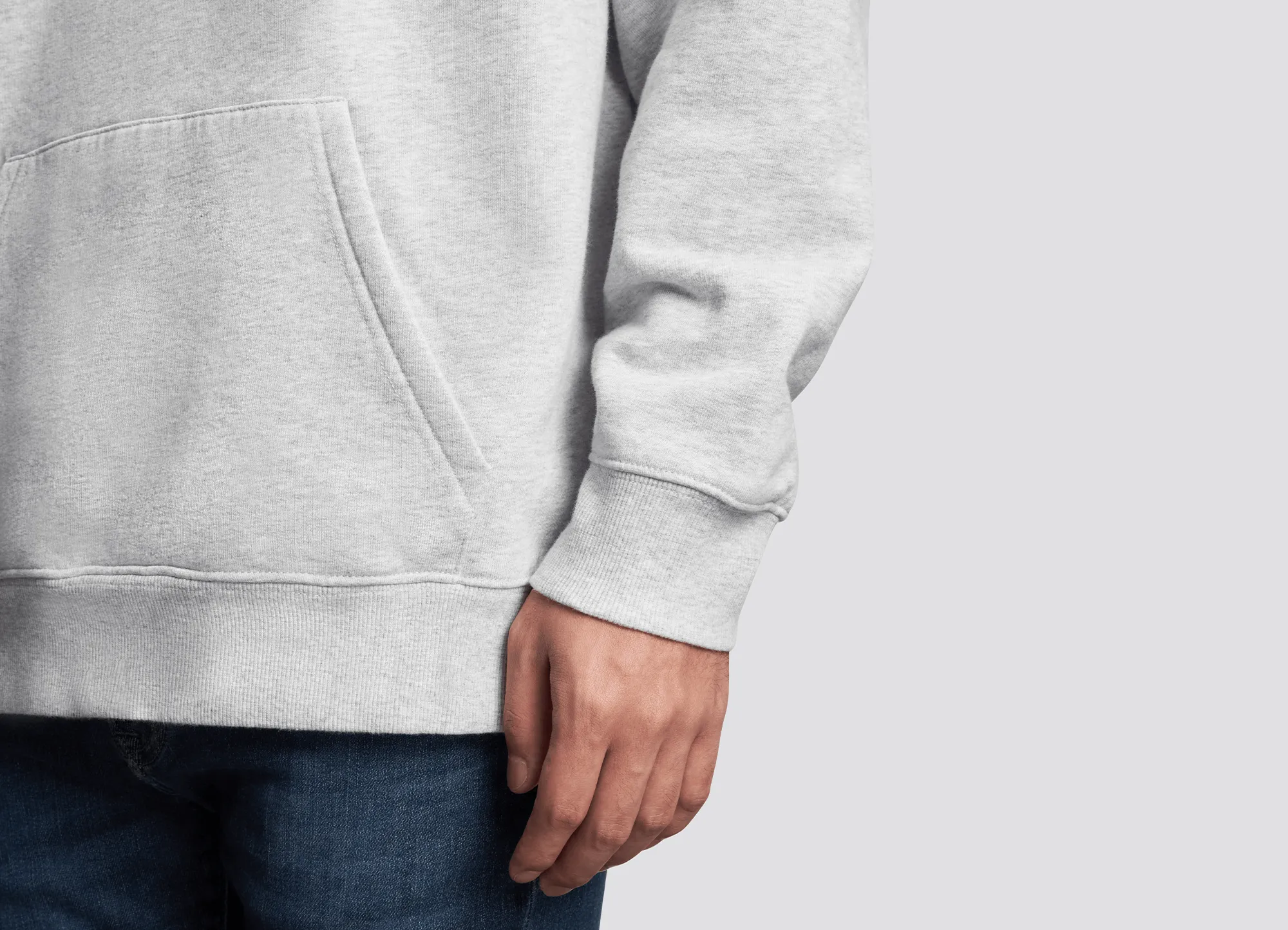 Hoodie Melange Grey with Black Logo