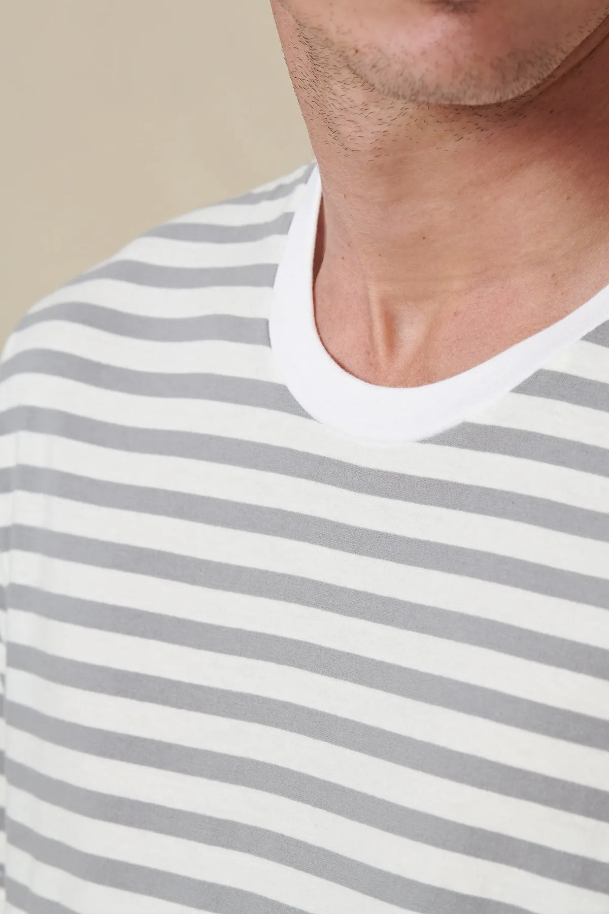 Horizon Striped Tee - White