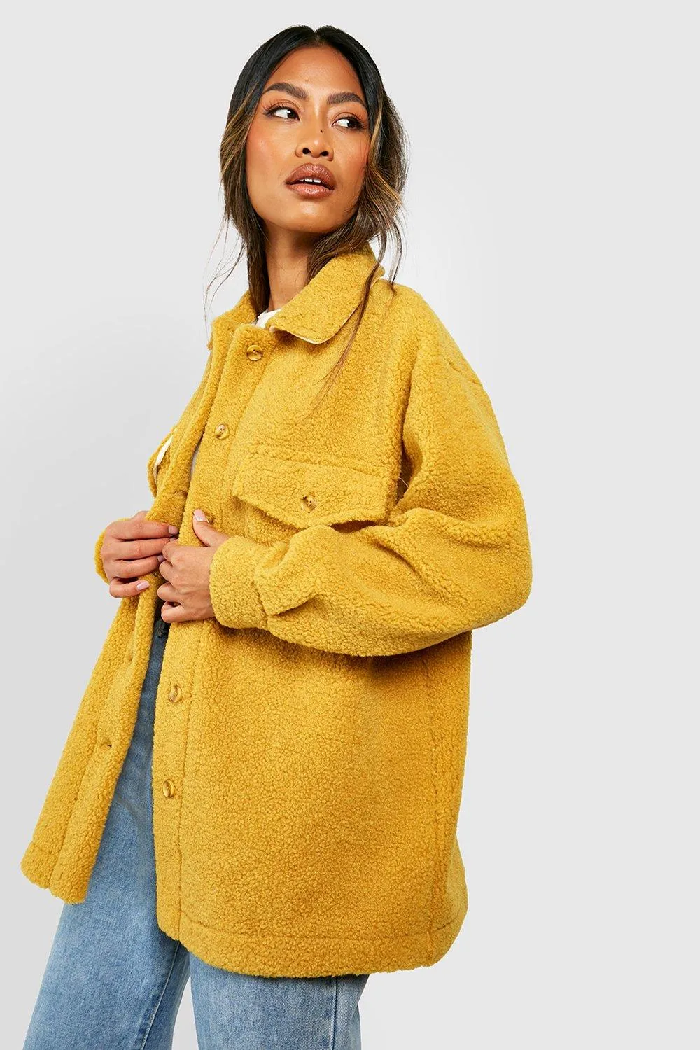 Jackets & Coats | Teddy Soft Touch Shacket | boohoo