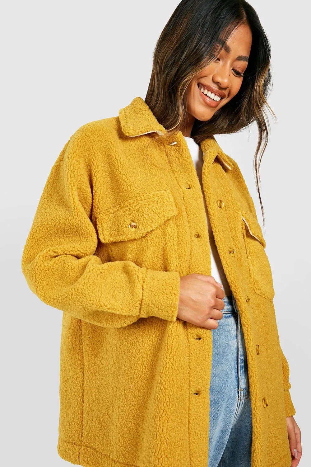 Jackets & Coats | Teddy Soft Touch Shacket | boohoo