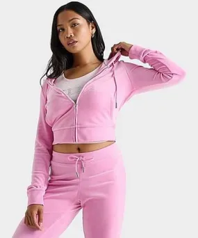 Juicy Couture Women's OG Big Bling Velour Zip-Up Hoodie