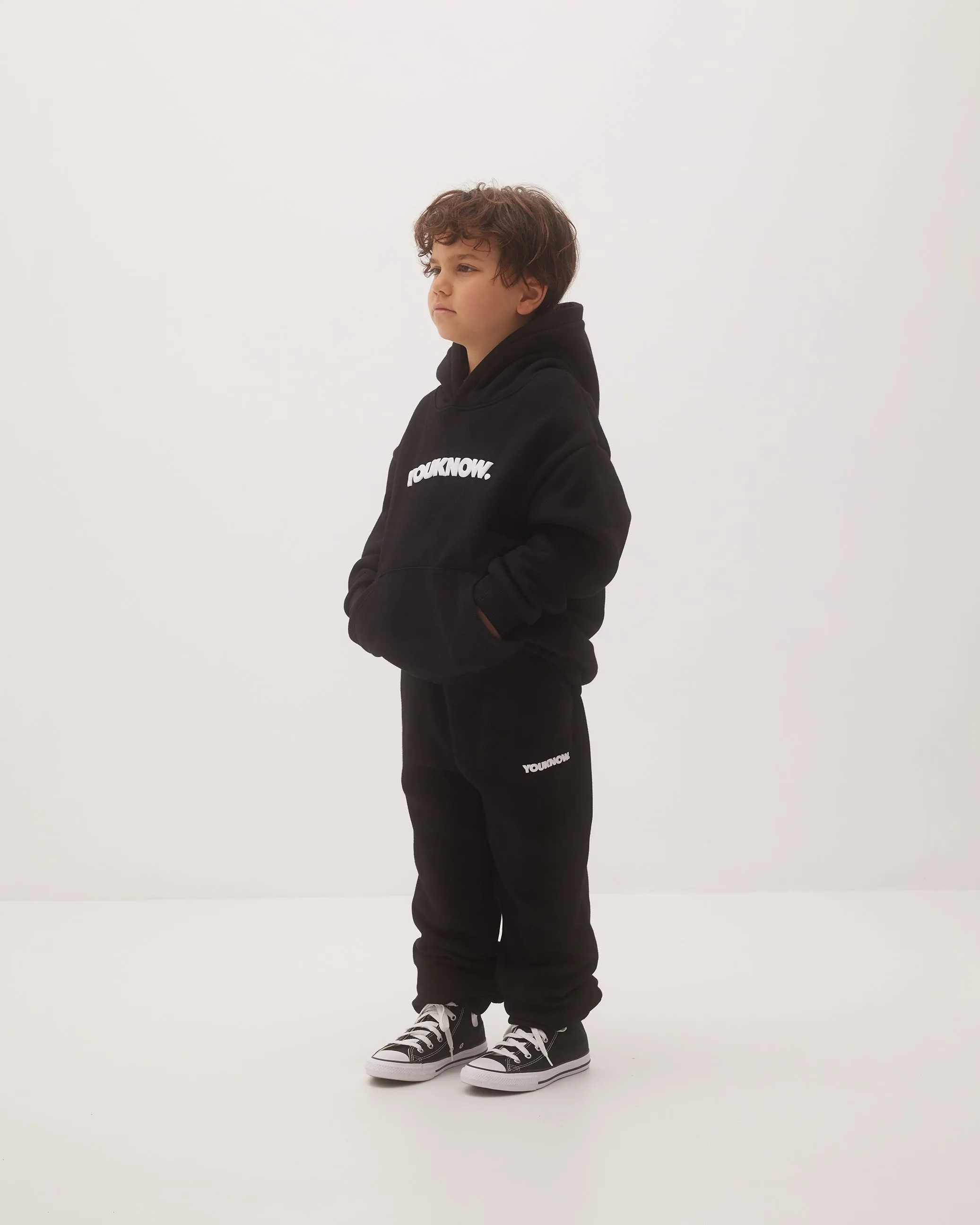 KIDS BLOCK HOODIE | BLACK