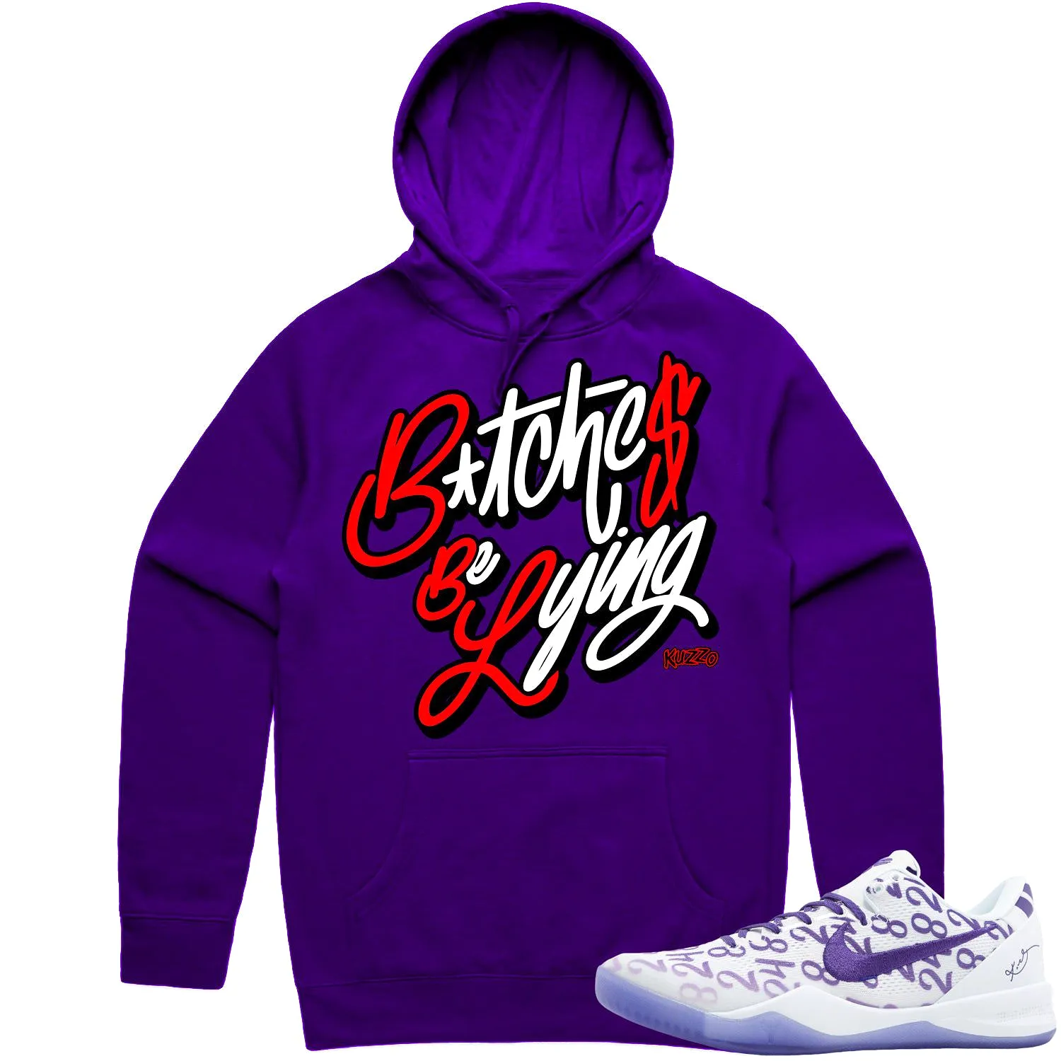 Kobe 8 Court Purple 8s Hoodie to Match - RED BBL