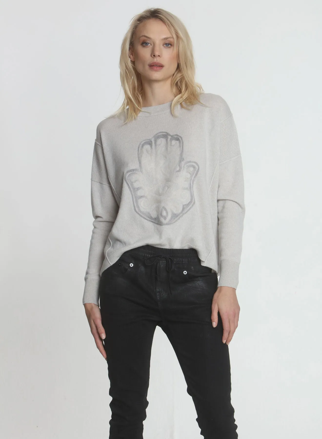 Label + Thread Hamsa Hand Crew Sweater