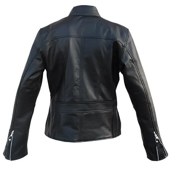 Leather Skin Black Unisex Premium Genuine Leather Jacket w/ Front Pock - Leather Skin Shop