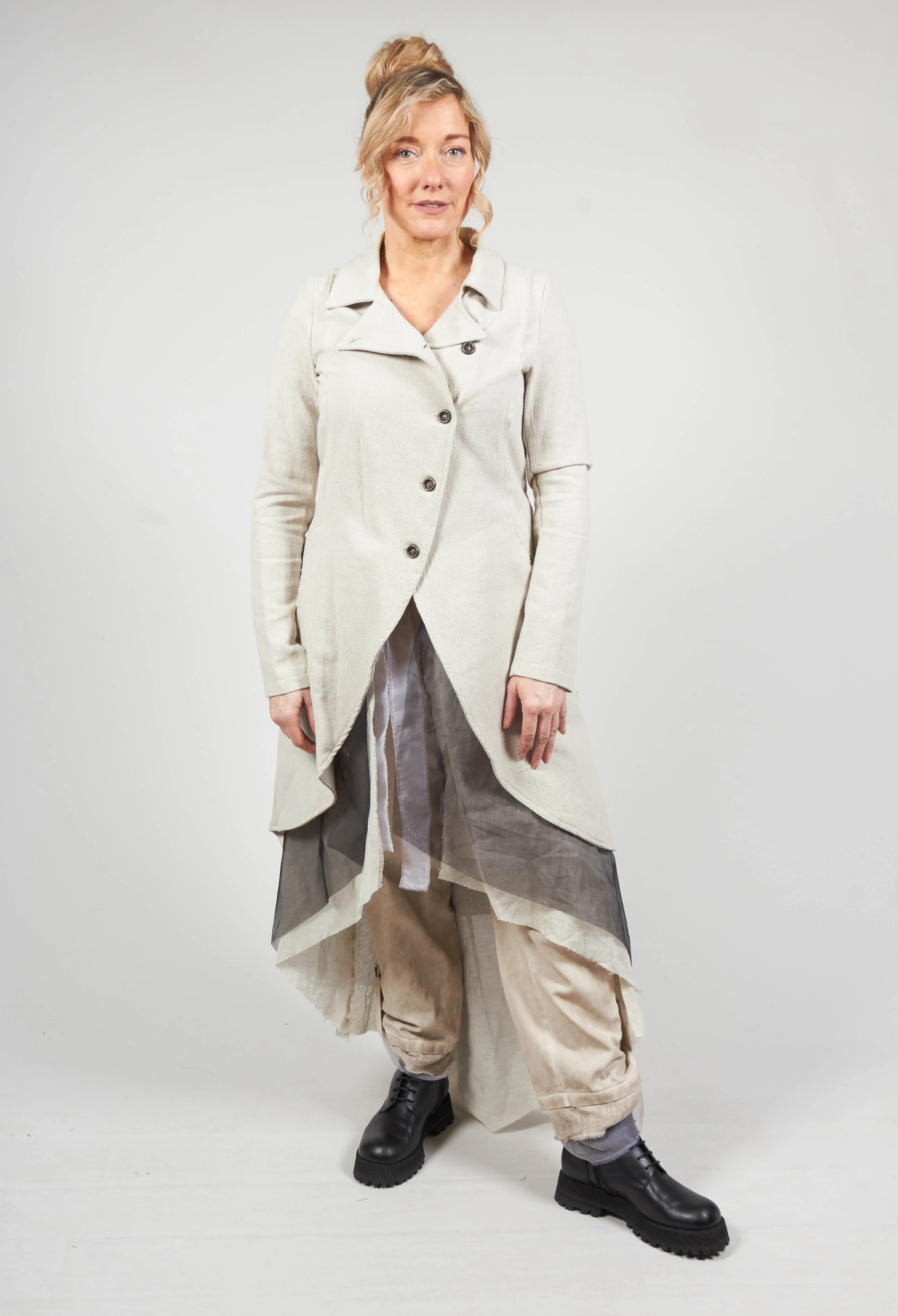 Longline Layered Jacket in Ecru