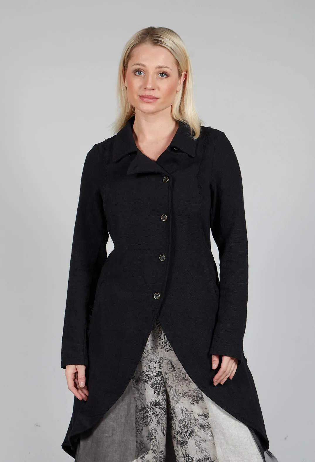 Longline Layered Jacket in Nero