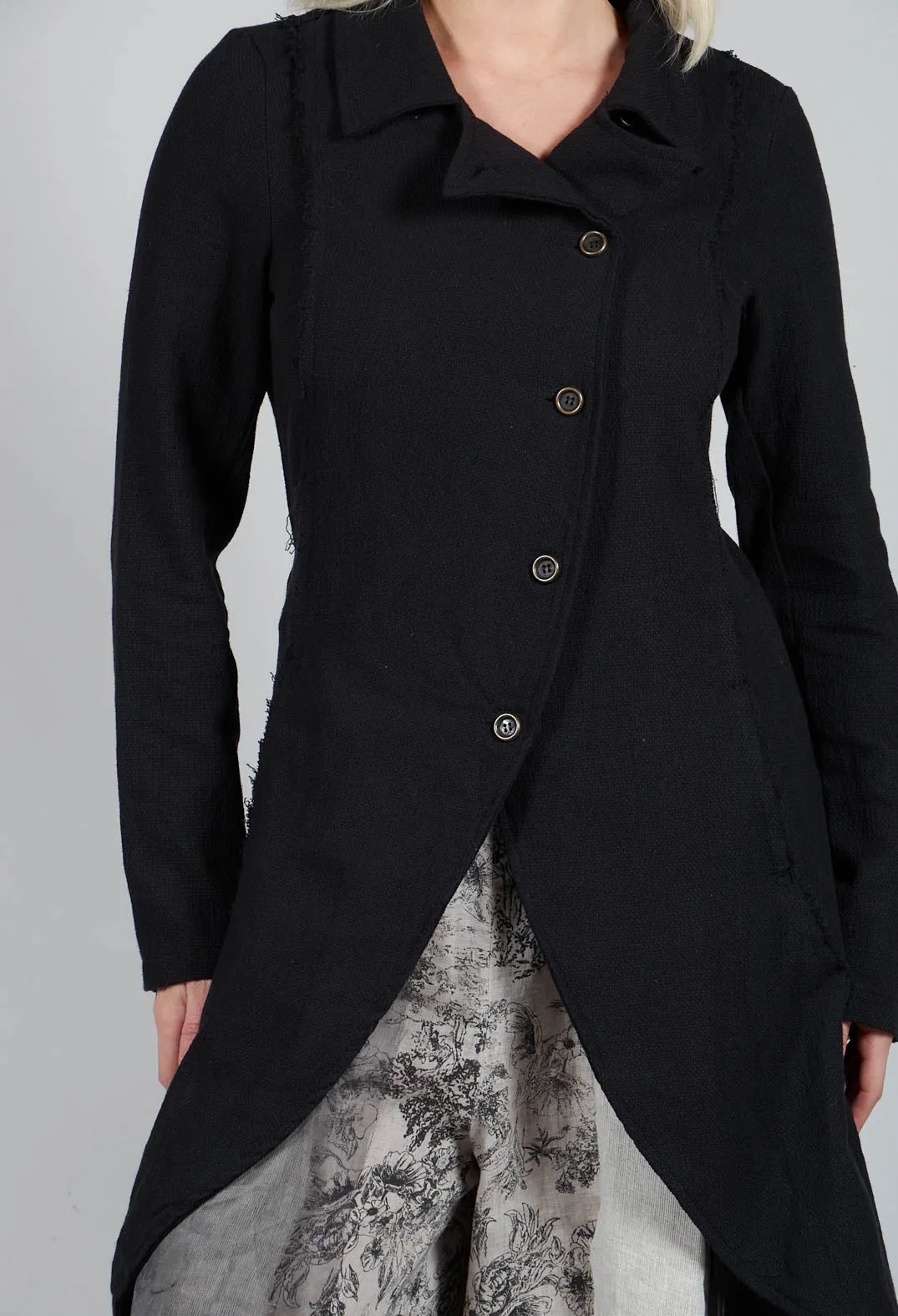 Longline Layered Jacket in Nero