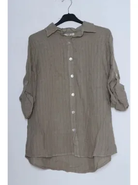 Made In Italy Linen Striped Shirt