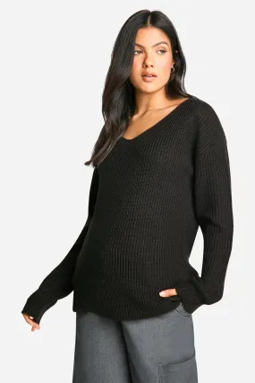 Maternity Basic V Neck Sweater