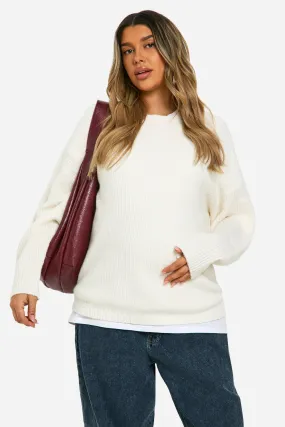 Maternity Soft Knit Oversized Sweater