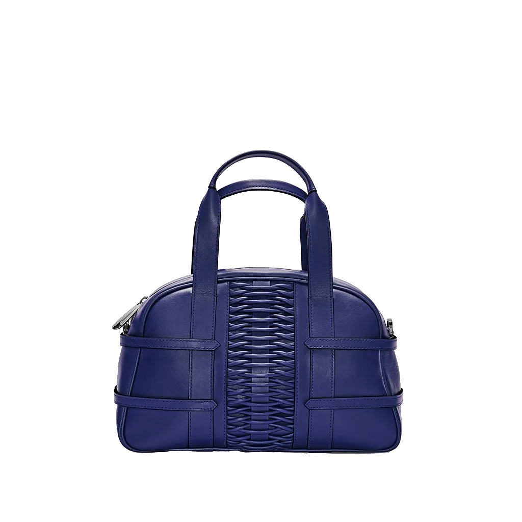 Medium Francesca braided navy satchel