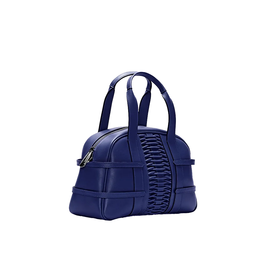 Medium Francesca braided navy satchel