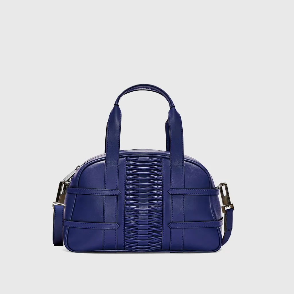 Medium Francesca braided navy satchel