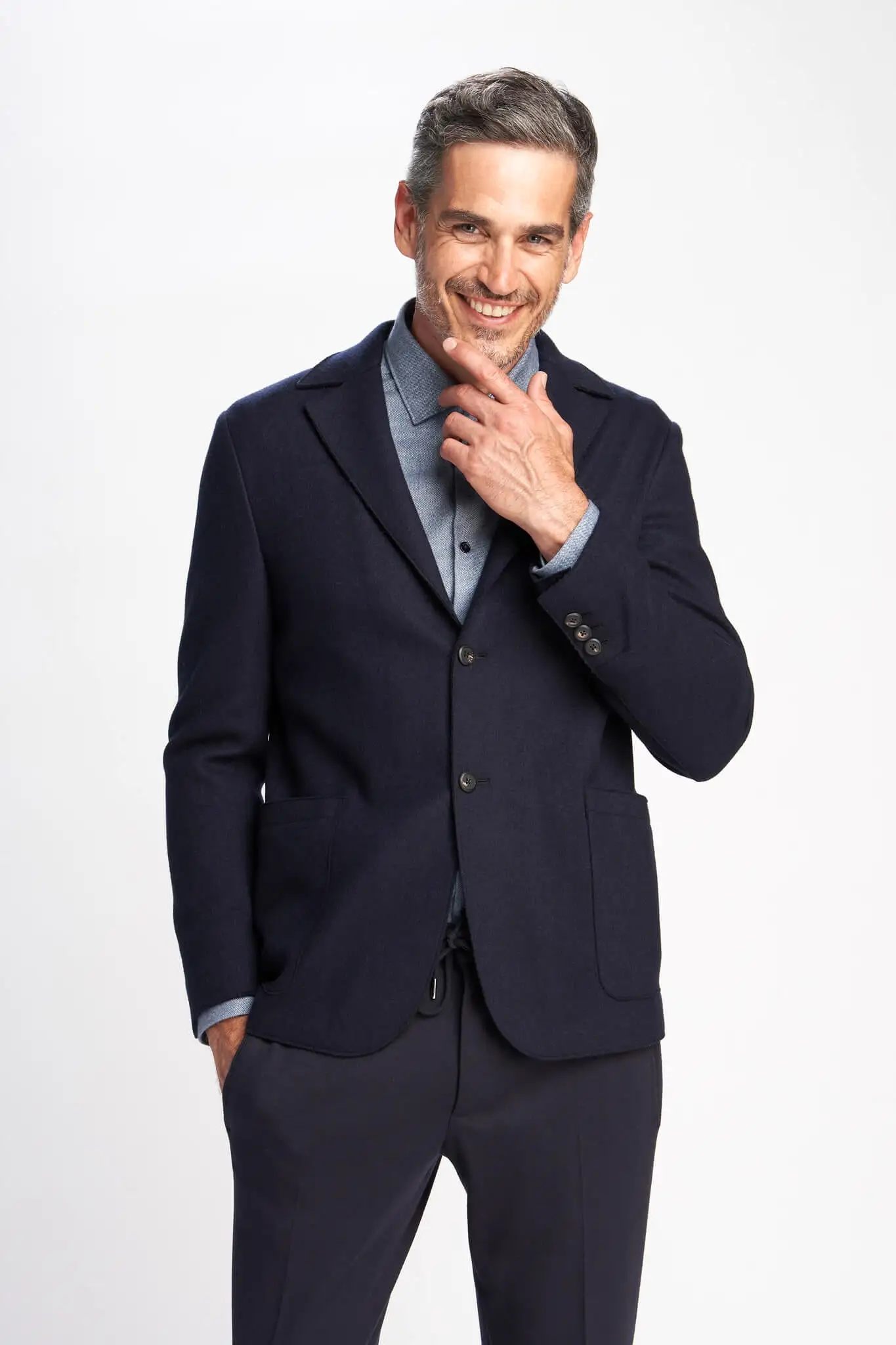 Meir raw cut wool and cashmere blazer