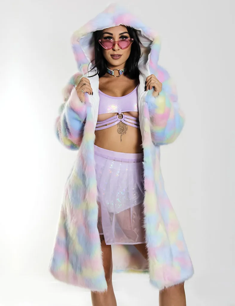 MELTED ICECREAM FAUX FUR JACKET  MADE 4 U 