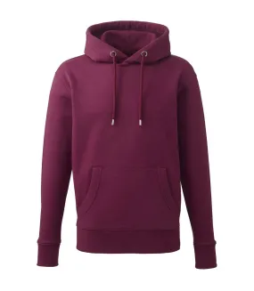 Mens organic hoodie burgundy Anthem