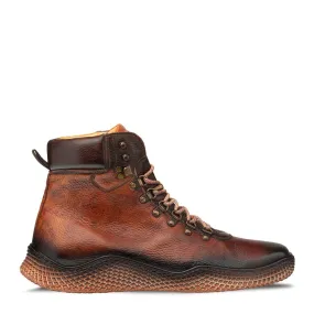 Mezlan Sunset 20891 Men's Shoes Dark Cognac Deer-Skin Leather Speed Laces Boots (MZ3669)