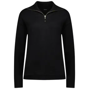 Mick Women's 1/4 Zip Up Sweater || Black