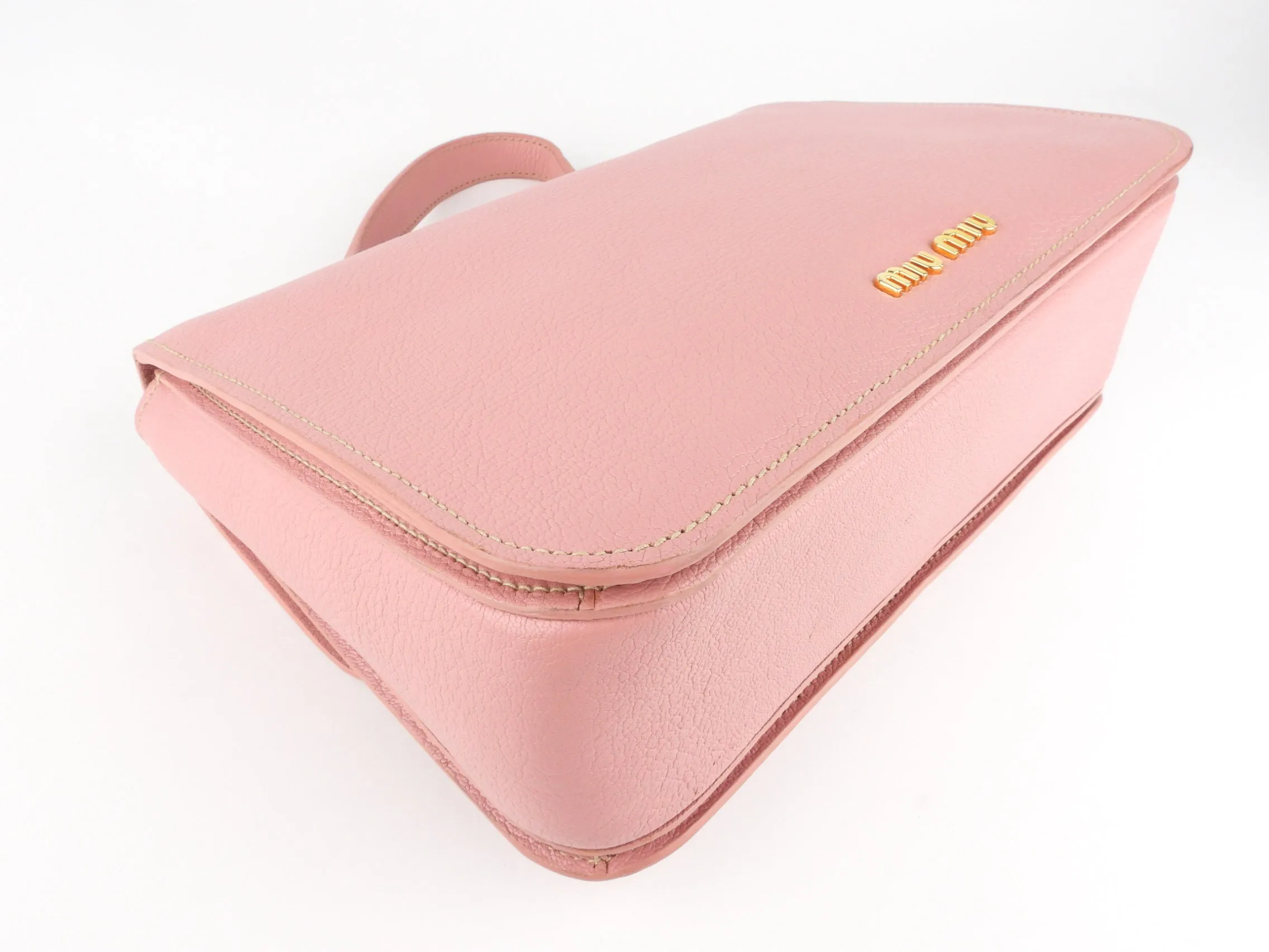 Miu Miu Pink Madras Leather Two-Way Satchel Bag