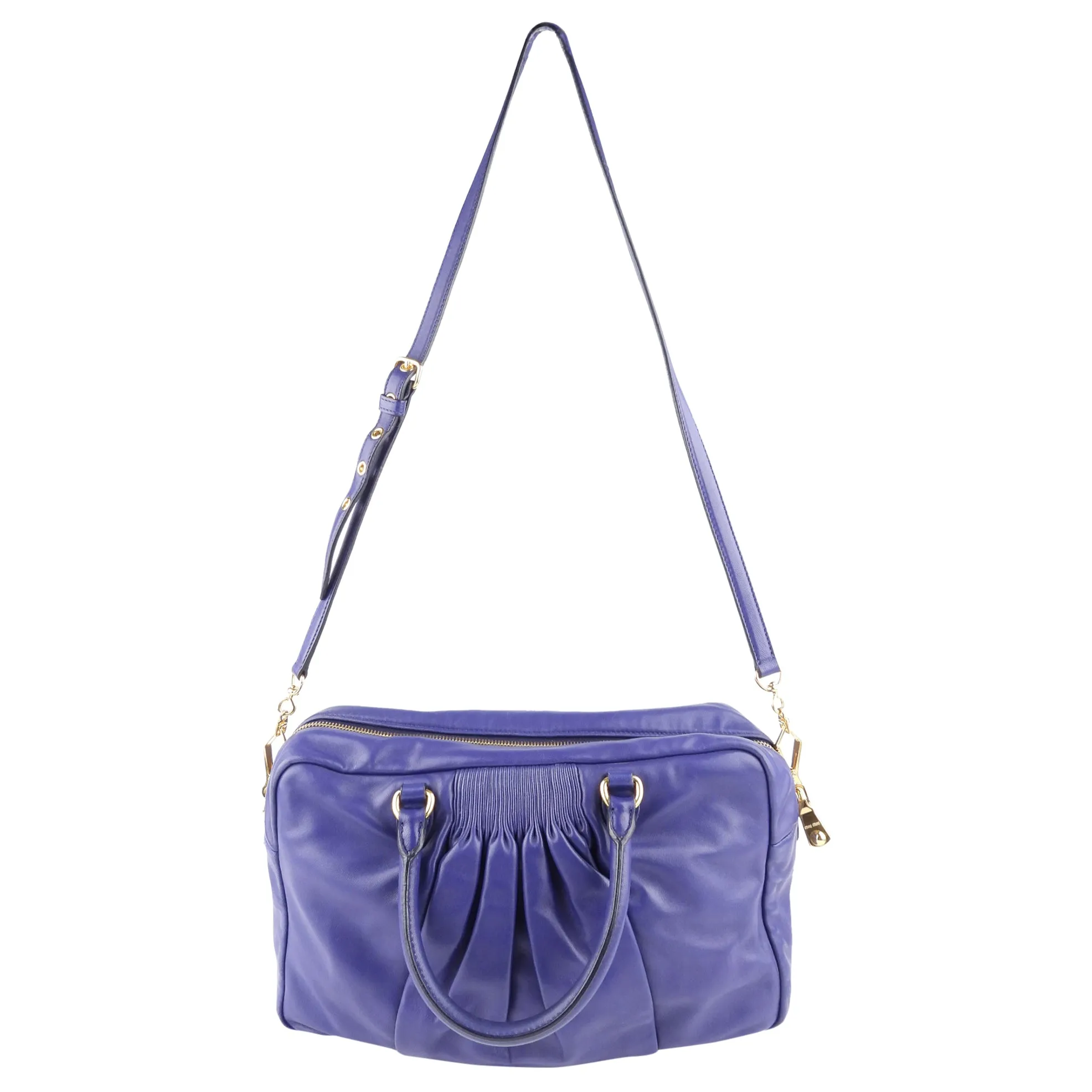 Miu Miu Purple Leather Two Way Handbag