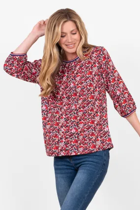 Mixed Berry Floral 3/4 Sleeve T-Shirt