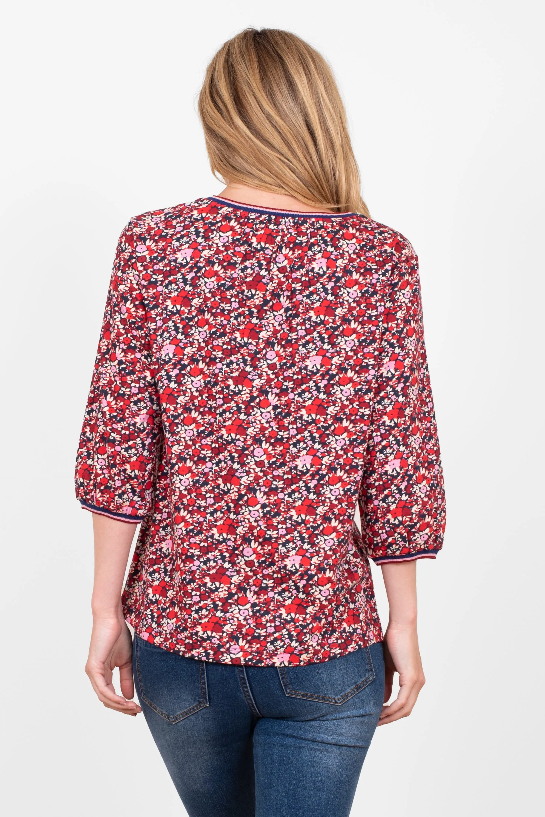 Mixed Berry Floral 3/4 Sleeve T-Shirt