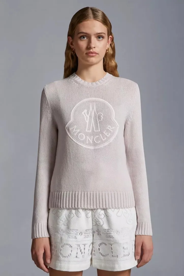 MONCLER  |Embroidered Logo Cashmere & Wool Sweater