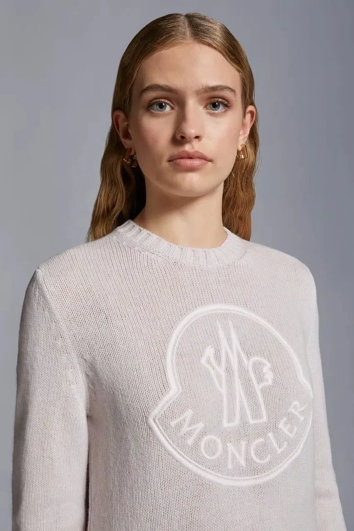 MONCLER  |Embroidered Logo Cashmere & Wool Sweater