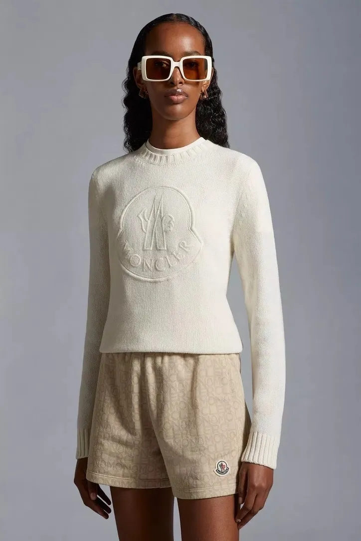 MONCLER  |Embroidered Logo Cashmere & Wool Sweater