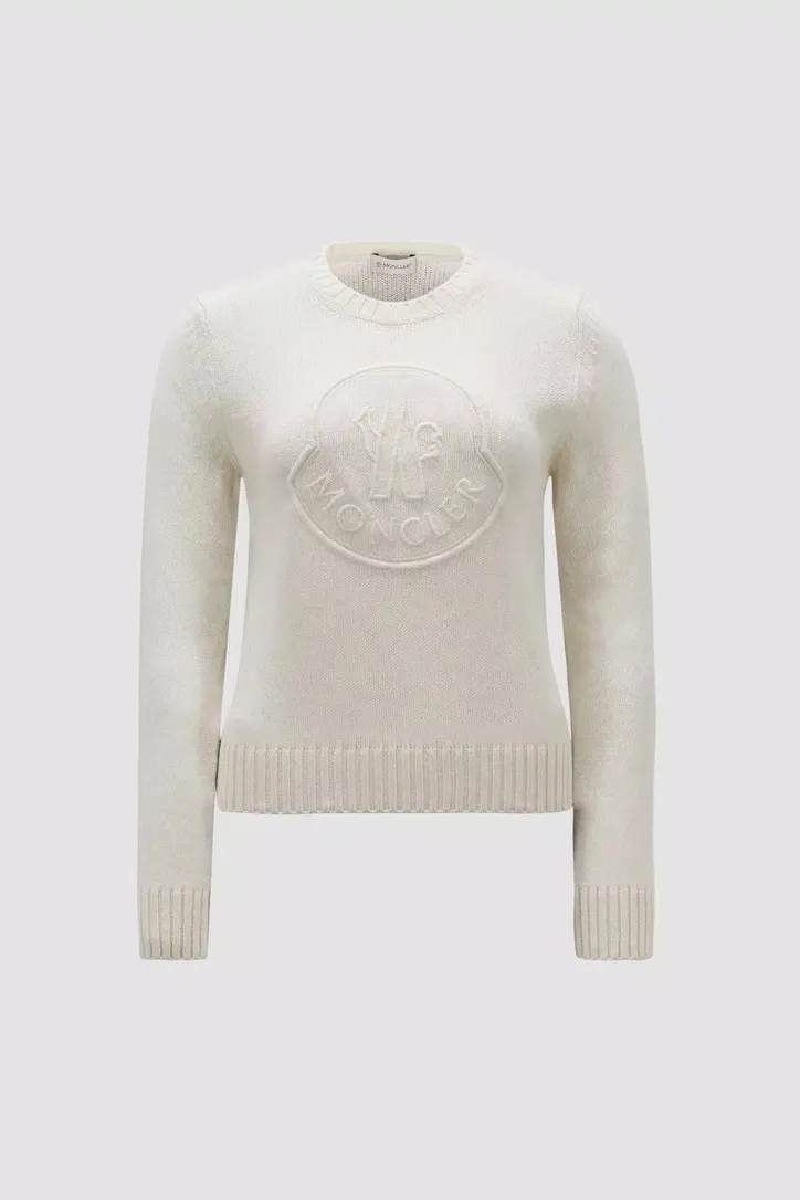 MONCLER  |Embroidered Logo Cashmere & Wool Sweater