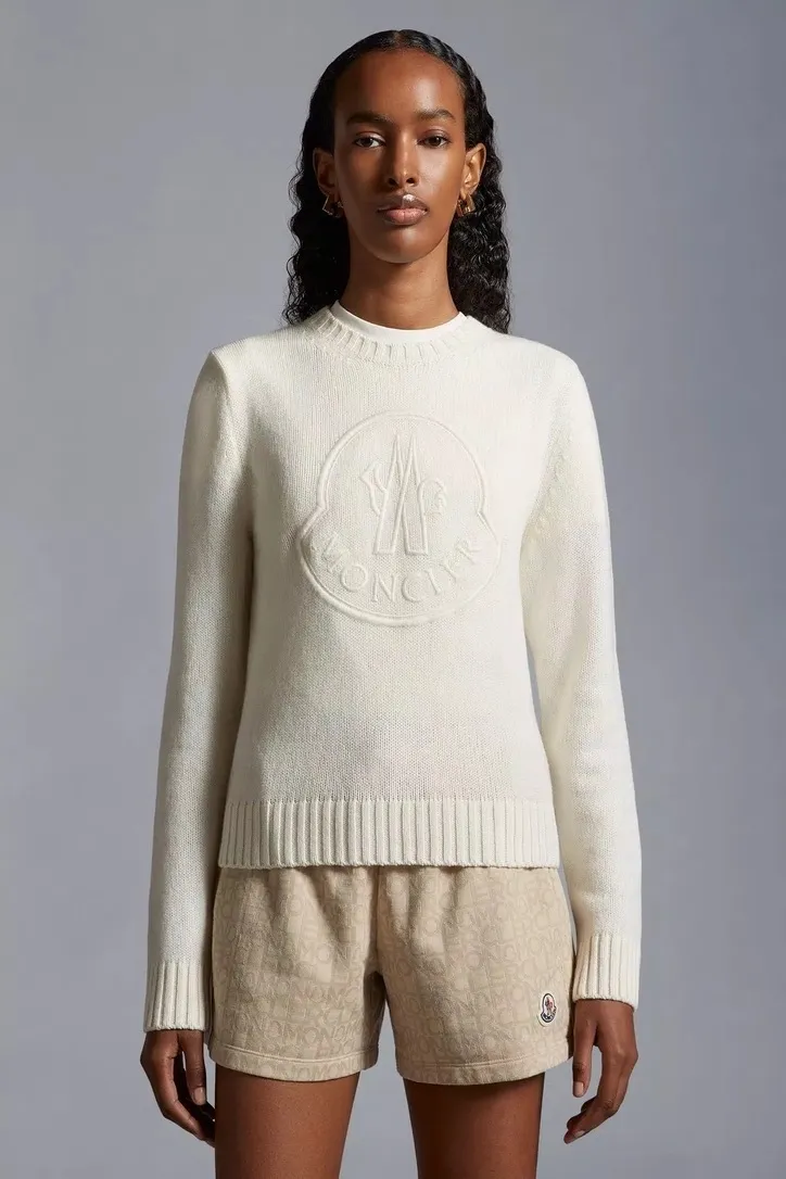 MONCLER  |Embroidered Logo Cashmere & Wool Sweater