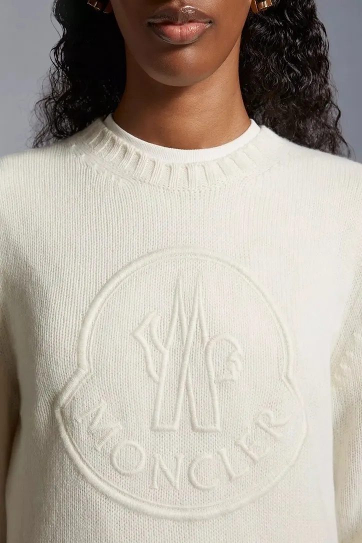 MONCLER  |Embroidered Logo Cashmere & Wool Sweater