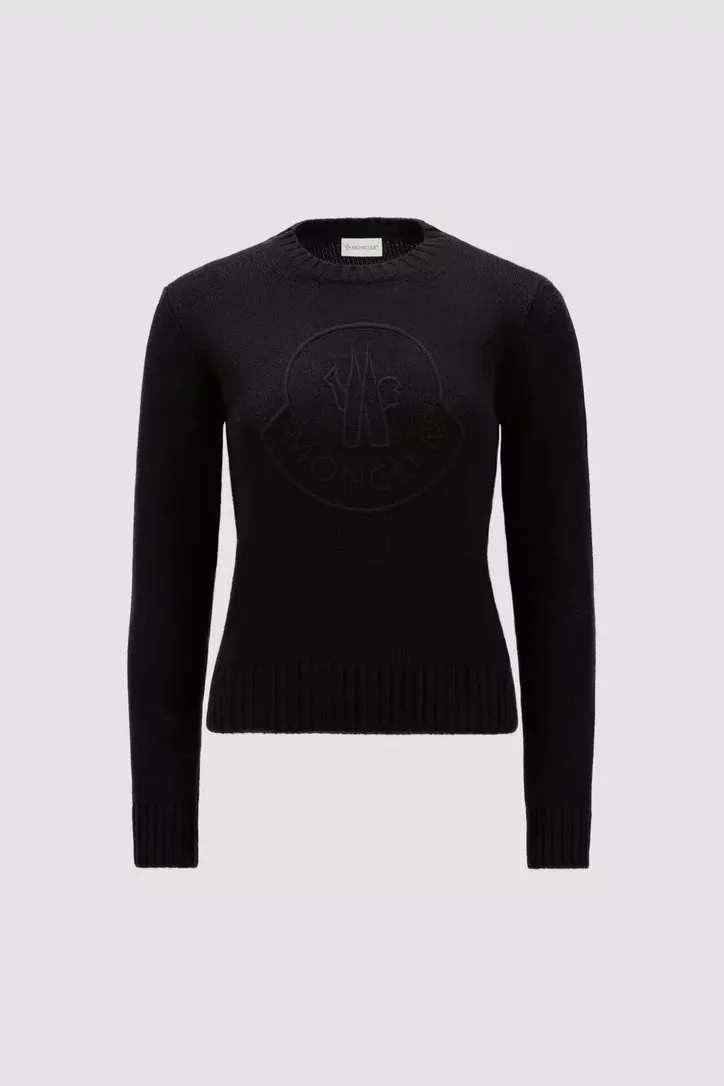 MONCLER  |Embroidered Logo Cashmere & Wool Sweater