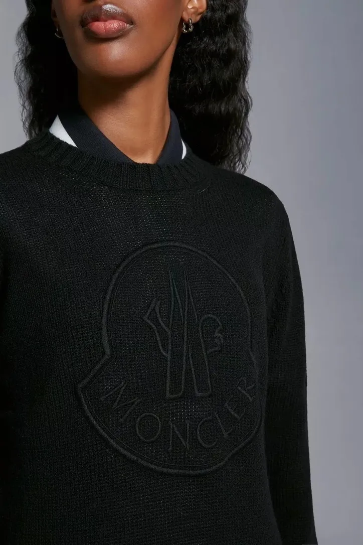 MONCLER  |Embroidered Logo Cashmere & Wool Sweater